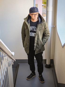 「BEN DAVIS（ベンデイビス）のアイテム」を使った、KOHEI さん（メンズ・180cm）の冬コーディネート