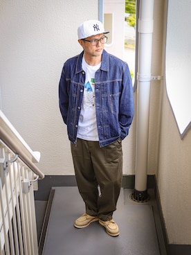 「Levi's（リーバイス）のアイテム（デニムジャケット）」を使った、KOHEI さん（メンズ・180cm）の夏コーディネート