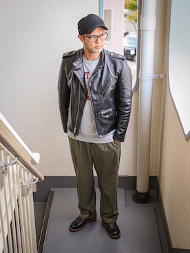 「schott(ショット)のアイテム」を使った、KOHEI さん(メンズ・180cm)の冬コーディネート