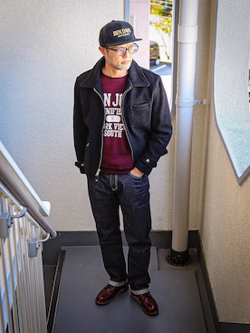 「アイテム（メガネ）」を使った、KOHEI さん（メンズ・180cm）の冬コーディネート