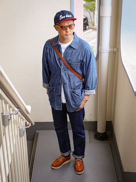 「アイテム（ショルダーバッグ）」を使った、KOHEI さん（メンズ・180cm・40代）の秋コーディネート