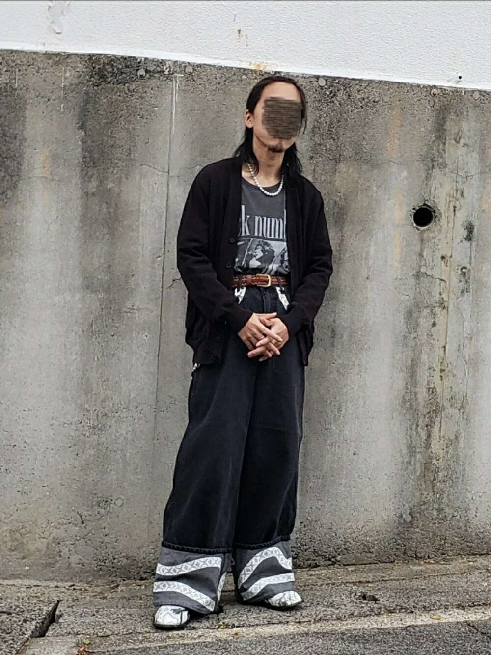 ソエルテ ワイドストレートロールアップデニム（ペイント） メンズ