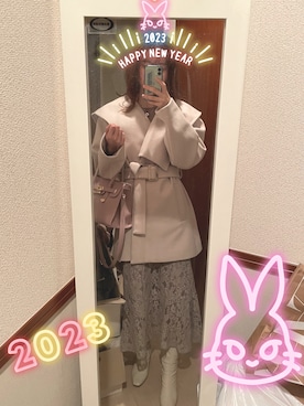 「one after another NICE CLAUP（ワンアフターアナザーナイスクラップ）のアイテム（その他アウター）」を使った、KINOAさん（レディース・158cm）の冬コーディネート