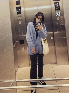 「ZARA（ザラ）のアイテム（ニット/セーター、ブルー系）」を使った、ぱちさん（レディース・170cm）の秋コーディネート