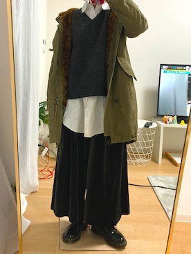 「アイテム（モッズコート）」を使った、日和さん（レディース・147cm）の冬コーディネート