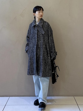 「アイテム（ステンカラーコート）」を使った、fukaさん（レディース・165cm・30代）の秋コーディネート