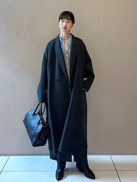 「アイテム（チェスターコート）」を使った、fukaさん（レディース・165cm）の秋コーディネート