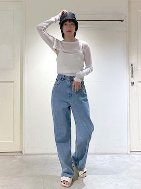 「アイテム（帽子）」を使った、fukaさん（レディース・165cm・30代）の夏コーディネート