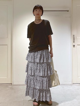 「SALON adam et rope'（サロン アダム エ ロペ）のアイテム（アクセサリー）」を使った、fukaさん（レディース・165cm）の夏コーディネート