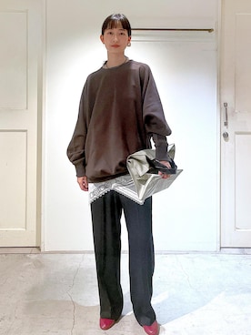 「アイテム（スウェット）」を使った、fukaさん（レディース・165cm・30代）の冬コーディネート
