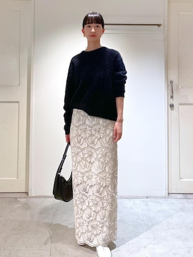 「刺繍」｜「アイテム（その他シューズ）」を使った、fukaさん（レディース・165cm）の冬コーディネート