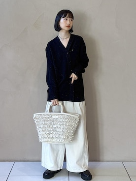 「アイテム（カーディガン/ボレロ）」を使った、fukaさん（レディース・165cm・30代）の冬コーディネート