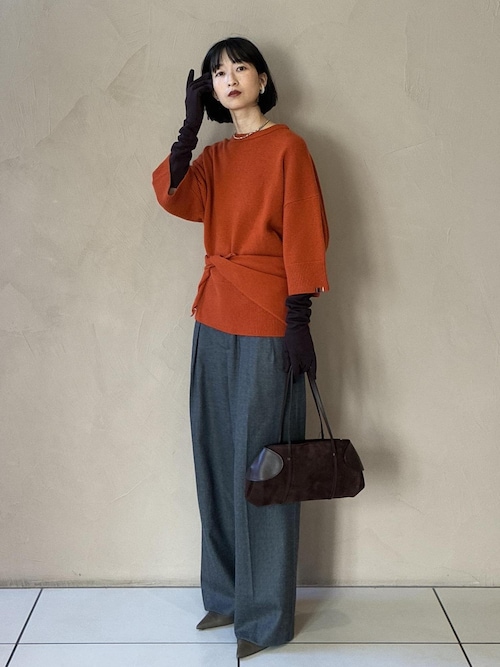 セール】ウールタックワイドパンツ / セットアップ対応（スラックス