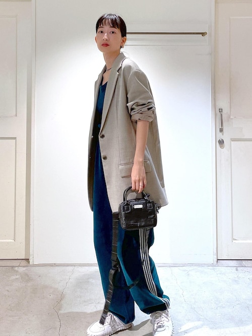 【試着のみ】サロンアダムエロペ　メランジツイルテーラードジャケット 試着のみ】サロンアダムエロペ メランジツイルテーラードジャケット