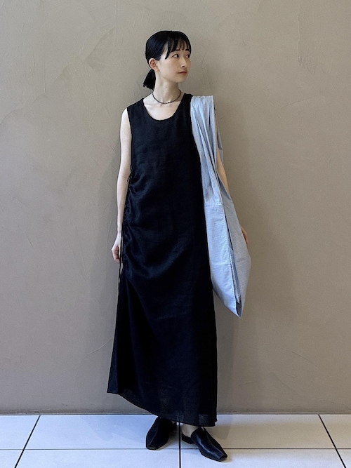 【新品】Adam et Rope リネン風 アシンメトリー ノースリーブ SALON adam et ropé(サロン アダム エ ロペ) / ラメノースリーブ