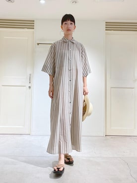 「アイテム（シャツワンピース）」を使った、fukaさん（レディース・165cm・30代）の春コーディネート