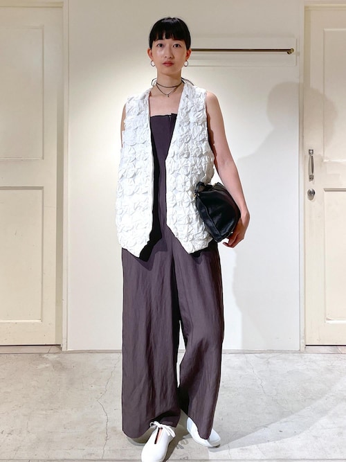 ADAM ET ROPE FEMME ホワイトジレ SALON adam et rope' ベスト ジレ フラワーフリルジレ
