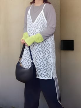 「coen（コーエン）のレースキャミソールワンピース（ワンピース、ホワイト系）」を使った、shominnohoshiさん（レディース・146cm）の春コーディネート