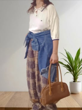 「アイテム（シャツ/ブラウス）」を使った、shominnohoshiさん（レディース・146cm）の秋コーディネート