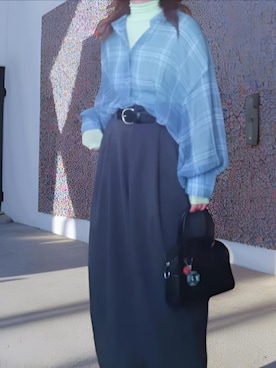 「アイテム（スラックス）」を使った、shominnohoshiさん（レディース・146cm）の冬コーディネート