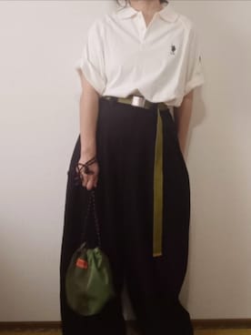 「アイテム（ポロシャツ）」を使った、shominnohoshiさん（レディース・146cm）の夏コーディネート