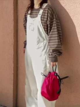 「アイテム（オールインワン・サロペット、ホワイト系）」を使った、shominnohoshiさん（レディース・146cm）の秋コーディネート