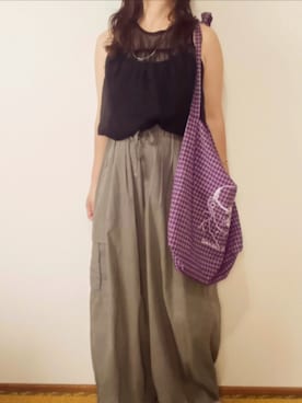 「アイテム（カーゴパンツ）」を使った、shominnohoshiさん（レディース・146cm）の夏コーディネート