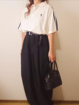 「アイテム（ポロシャツ）」を使った、shominnohoshiさん（レディース・146cm）の秋コーディネート