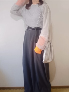 「アイテム（スラックス）」を使った、shominnohoshiさん（レディース・146cm）の秋コーディネート
