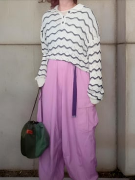 「アイテム（カーゴパンツ）」を使った、shominnohoshiさん（レディース・146cm）の春コーディネート