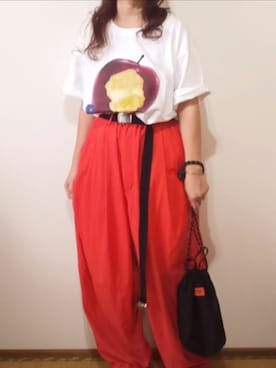 「アイテム（パンツ、オレンジ系）」を使った、shominnohoshiさん（レディース・146cm）の秋コーディネート