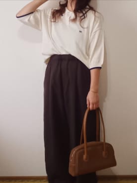 「アイテム（ポロシャツ）」を使った、shominnohoshiさん（レディース・146cm）の秋コーディネート