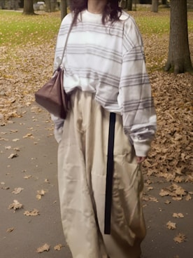 「アイテム（Tシャツ/カットソー）」を使った、shominnohoshiさん（レディース・146cm）の秋コーディネート