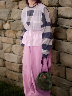 「CIAOPANIC TYPY（チャオパニックティピー）のベスト（ベスト、ピンク系）」を使った、shominnohoshiさん（レディース・146cm）の春コーディネート