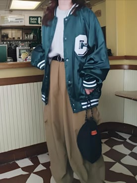 「アイテム（スタジャン）」を使った、shominnohoshiさん（レディース・146cm）の冬コーディネート