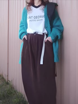 「アイテム（Tシャツ/カットソー）」を使った、shominnohoshiさん（レディース・146cm）の秋コーディネート