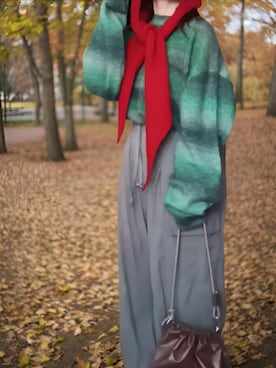 「アイテム（カーゴパンツ）」を使った、shominnohoshiさん（レディース・146cm）の冬コーディネート