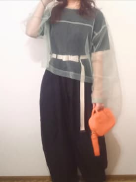 「アイテム（カーゴパンツ）」を使った、shominnohoshiさん（レディース・146cm）の秋コーディネート