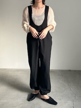 「select MOCA by son（セレクトモカバイソン）のアイテム（サロペット/オーバーオール）」を使った、YUAさん（レディース・162cm）の秋コーディネート