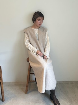 「select MOCA by son（セレクトモカバイソン）のアイテム（ワンピース/ドレス）」を使った、YUAさん（レディース・162cm）の秋コーディネート