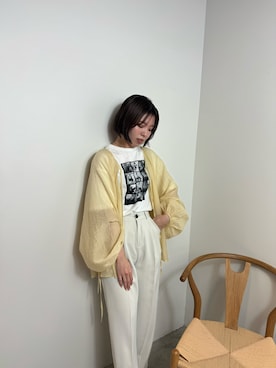 「select MOCA by son（セレクトモカバイソン）のアイテム（Tシャツ/カットソー）」を使った、YUAさん（レディース・162cm）の夏コーディネート
