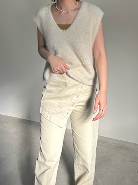 「アイテム（デニムパンツ、ベージュ系）」を使った、YUAさん（レディース・162cm）の夏コーディネート