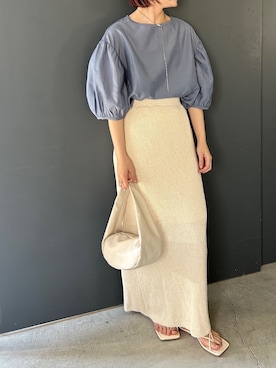 「select MOCA by son（セレクトモカバイソン）のアイテム（スカート）」を使った、YUAさん（レディース・162cm）の夏コーディネート