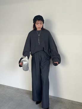 「select MOCA by son（セレクトモカバイソン）のアイテム（ニット/セーター）」を使った、YUAさん（レディース・162cm）の冬コーディネート