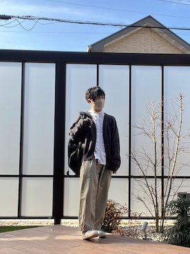「RUUBON（ルーボン）のアイテム（チノパンツ）」を使った、ゆうき𓈒𓂂𓏸さん（メンズ・165cm）の冬コーディネート