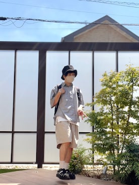 「RUUBON（ルーボン）のアイテム（その他パンツ）」を使った、ゆうき𓈒𓂂𓏸さん（メンズ・165cm）の夏コーディネート