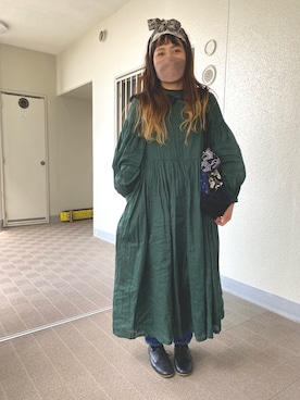 「ミナペルホネン」｜「アイテム（ワンピース/ドレス）」を使った、みこたろおさん（レディース・155cm）の春コーディネート