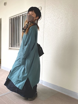 「ニコアンド」｜「アイテム（ハンチング/ベレー帽）」を使った、みこたろおさん（レディース・155cm）の秋コーディネート