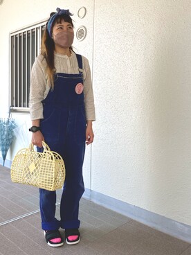 「ＧＷ」｜「アイテム（オールインワン・サロペット）」を使った、みこたろおさん（レディース・155cm）の春コーディネート