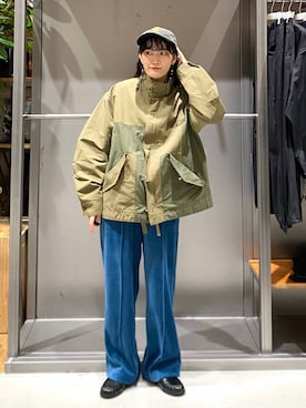 「niko and...（ニコアンド）のギャザーローファー（ローファー、ブラック系）」を使った、hanaさん（レディース・160cm）の秋コーディネート